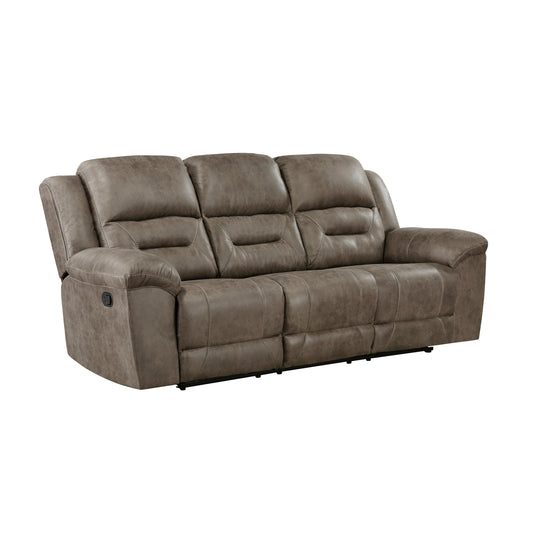 Hazen Reclining Sofa BROWN MICROFIBER