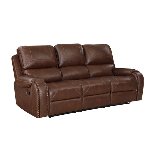Newnan Reclining Sofa BROWN VINYL