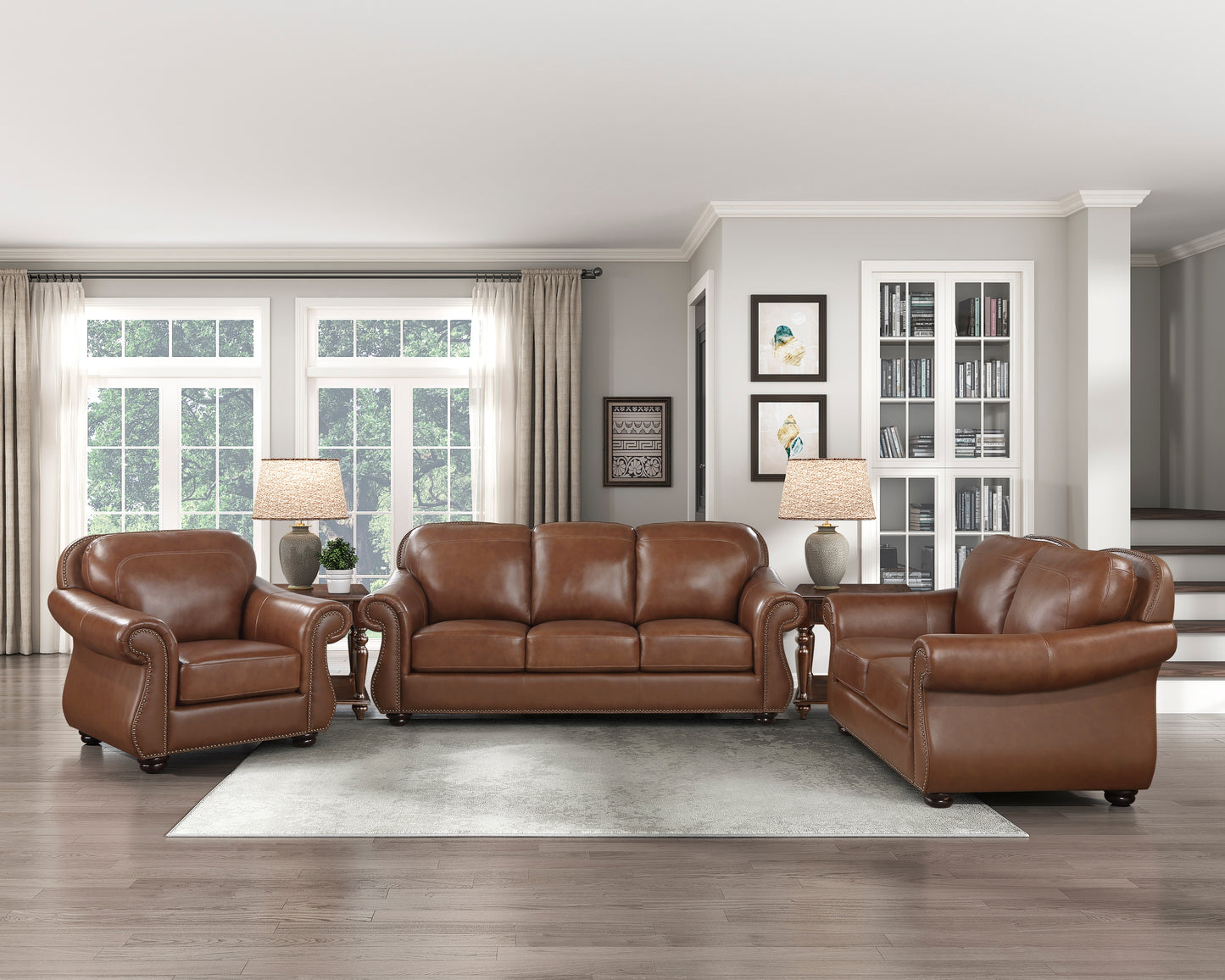 Attleboro Sofa CAMEL BROWN LEATHER