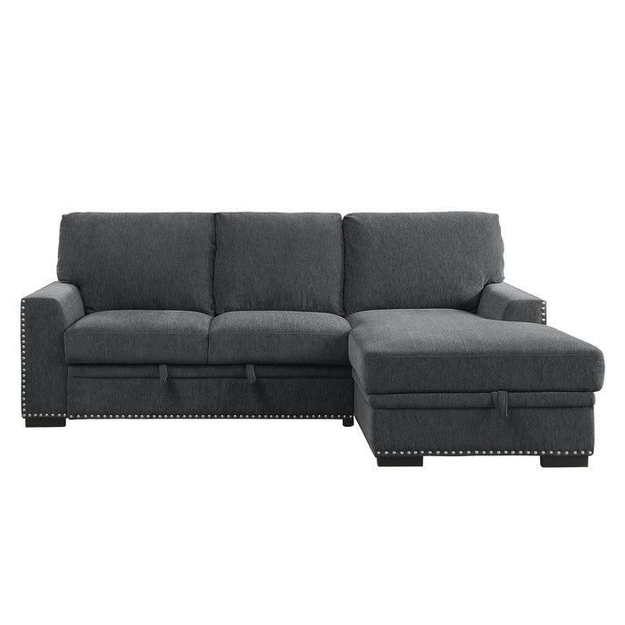 Morelia Sectional W/Sleeper & Storage CHARCOAL