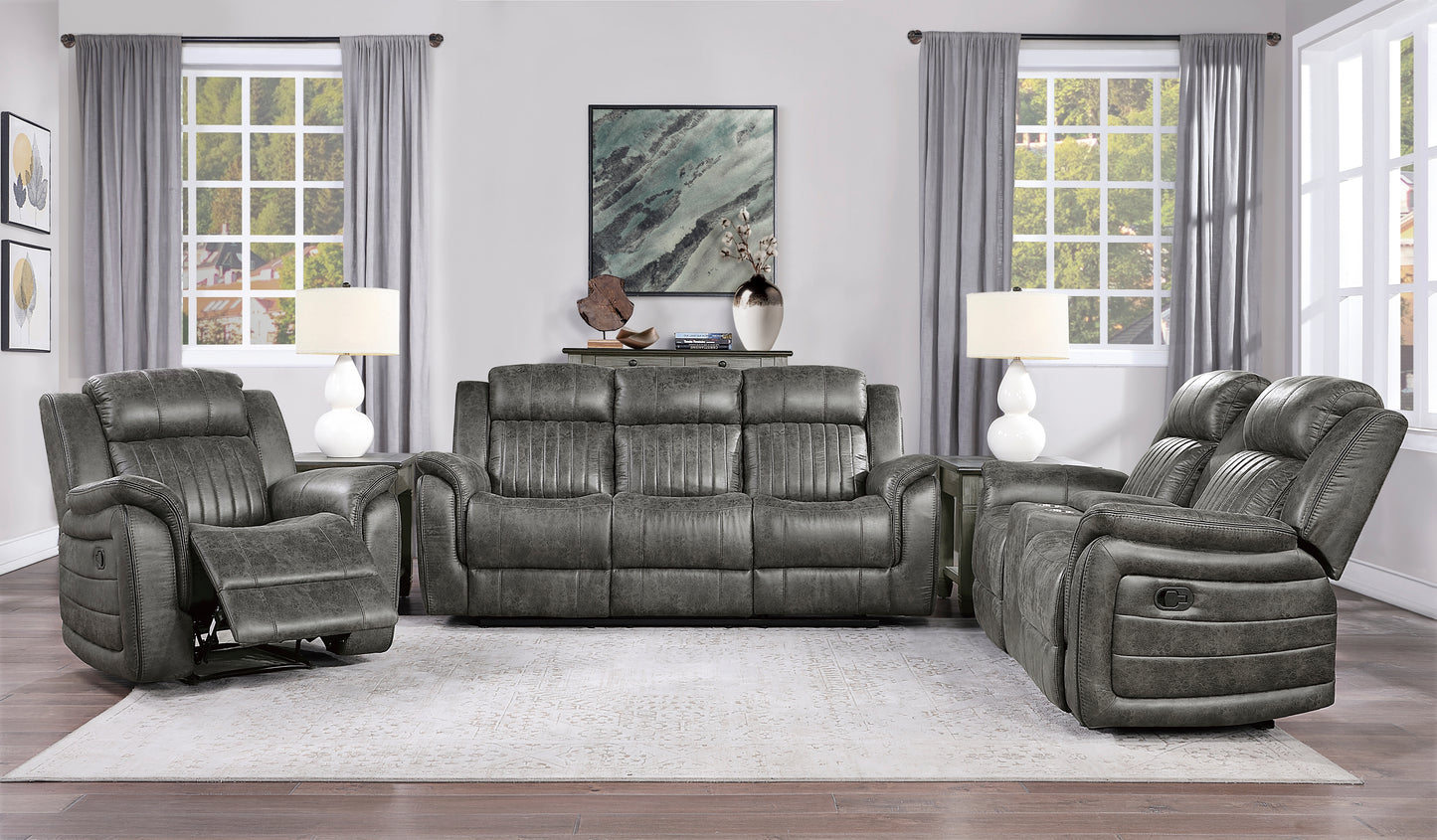 Centeroak Reclining Sofa GREY