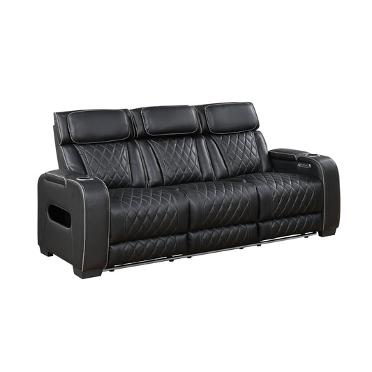 Fairway Power Reclining Sofa BLACK VINLY