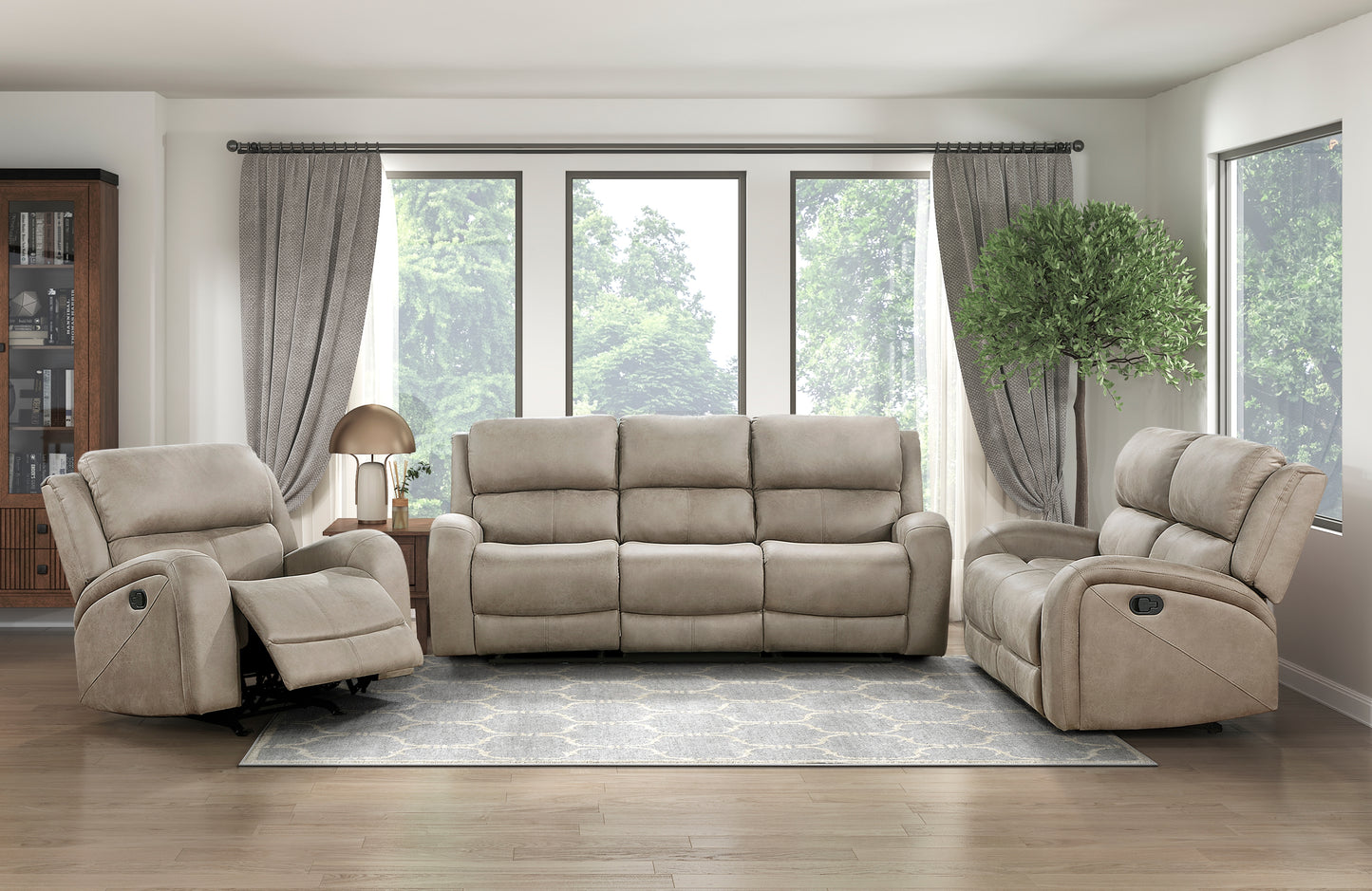 Pagosa Reclining Sofa BROWN MICROFIBER