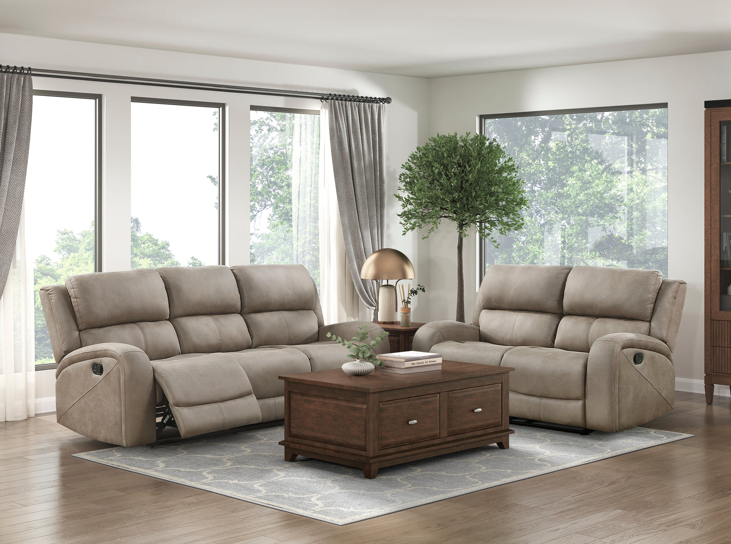 Pagosa Reclining Sofa BROWN MICROFIBER