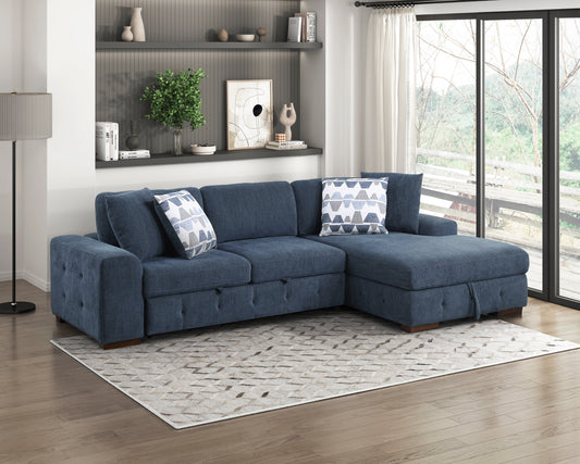 Raife Sleeper Sectional LEFT OR RIGHT CHAISE BLUE