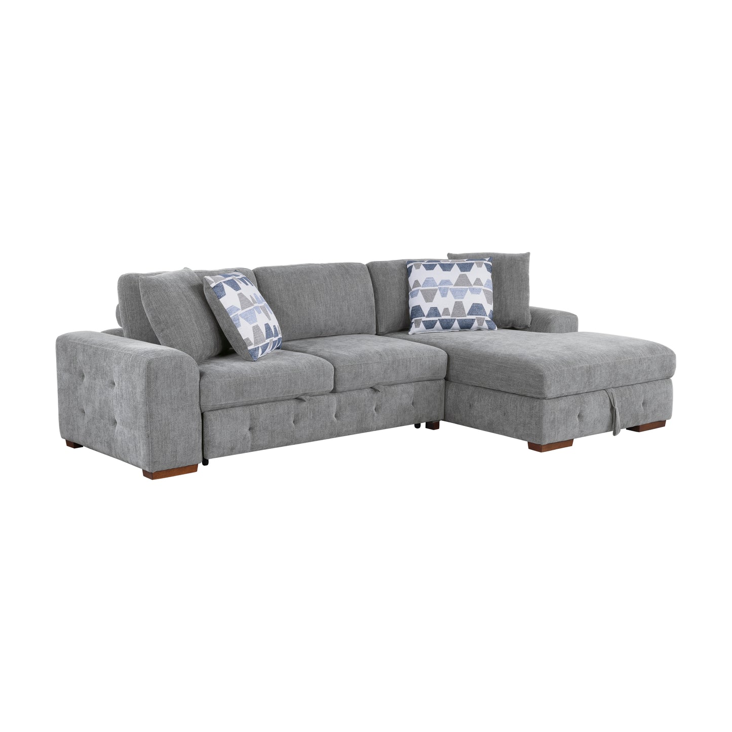 Raife Sleeper Sectional LEFT OR RIGHT CHAISE GREY