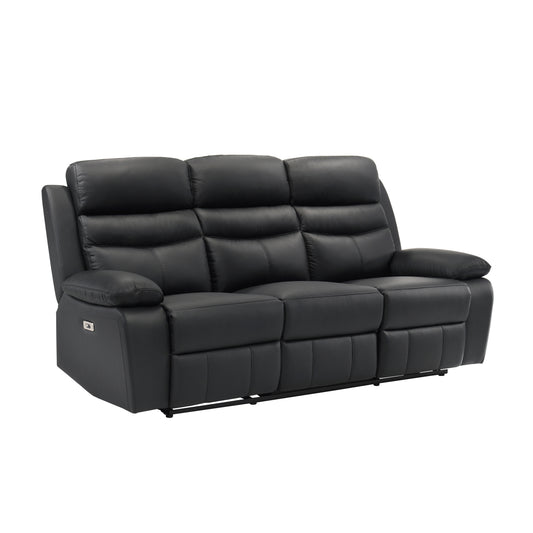 Hancock Power Reclining Sofa BLACK LEATHER