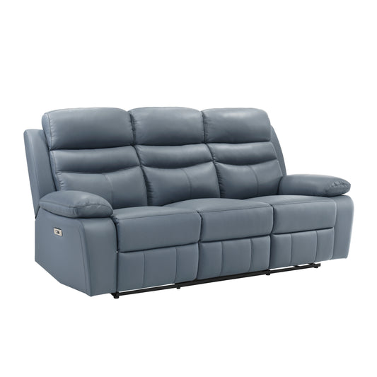 Hancock Power Reclining Sofa BLUE LEATHER