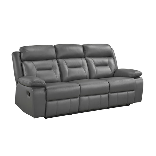 Laconia Reclining Sofa GREY LEATHER