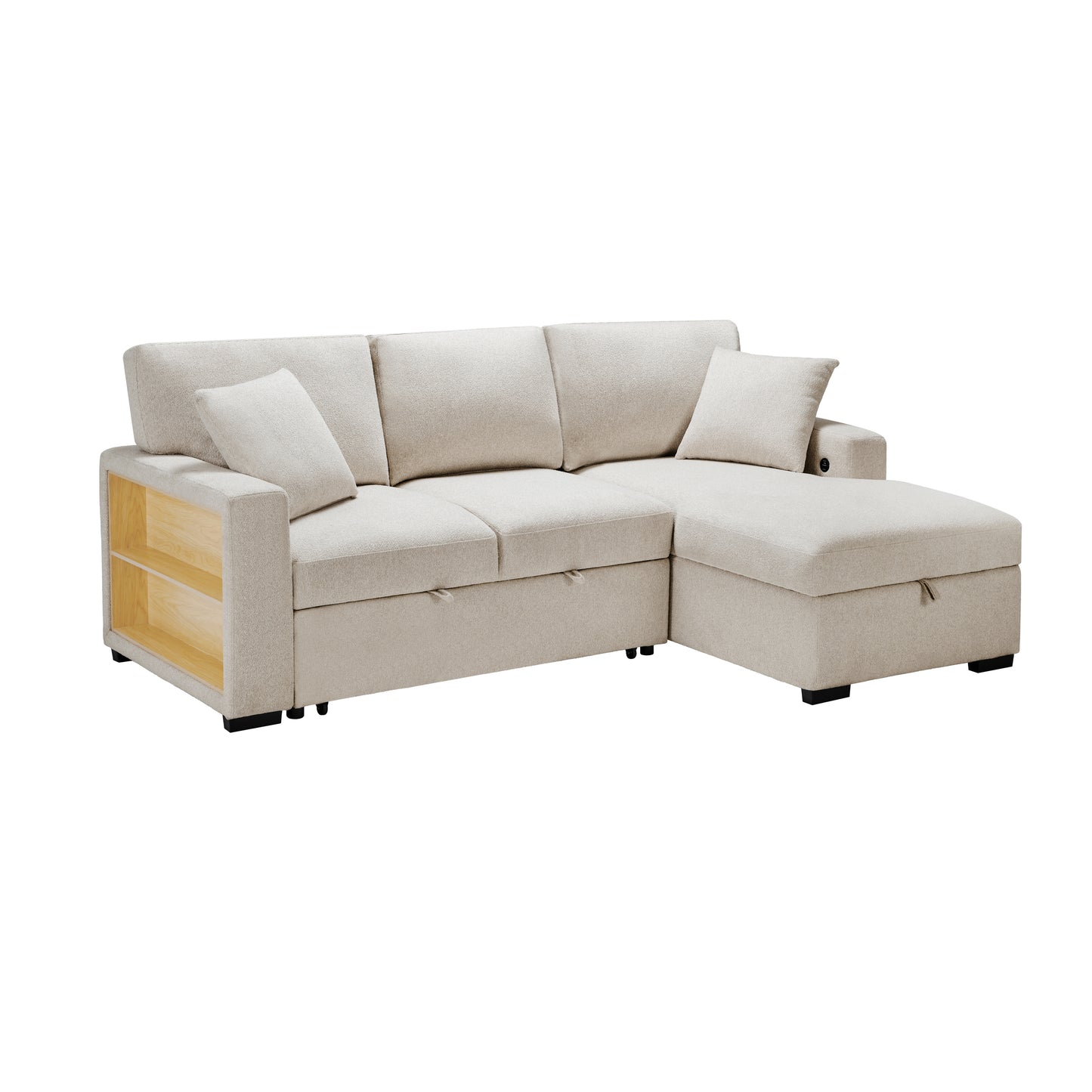 Pompano Sleeper Sectional LEFT OR RIGHT CHAISE GREY