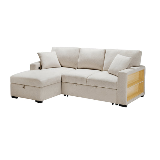 Pompano Sleeper Sectional LEFT OR RIGHT CHAISE BEIGE