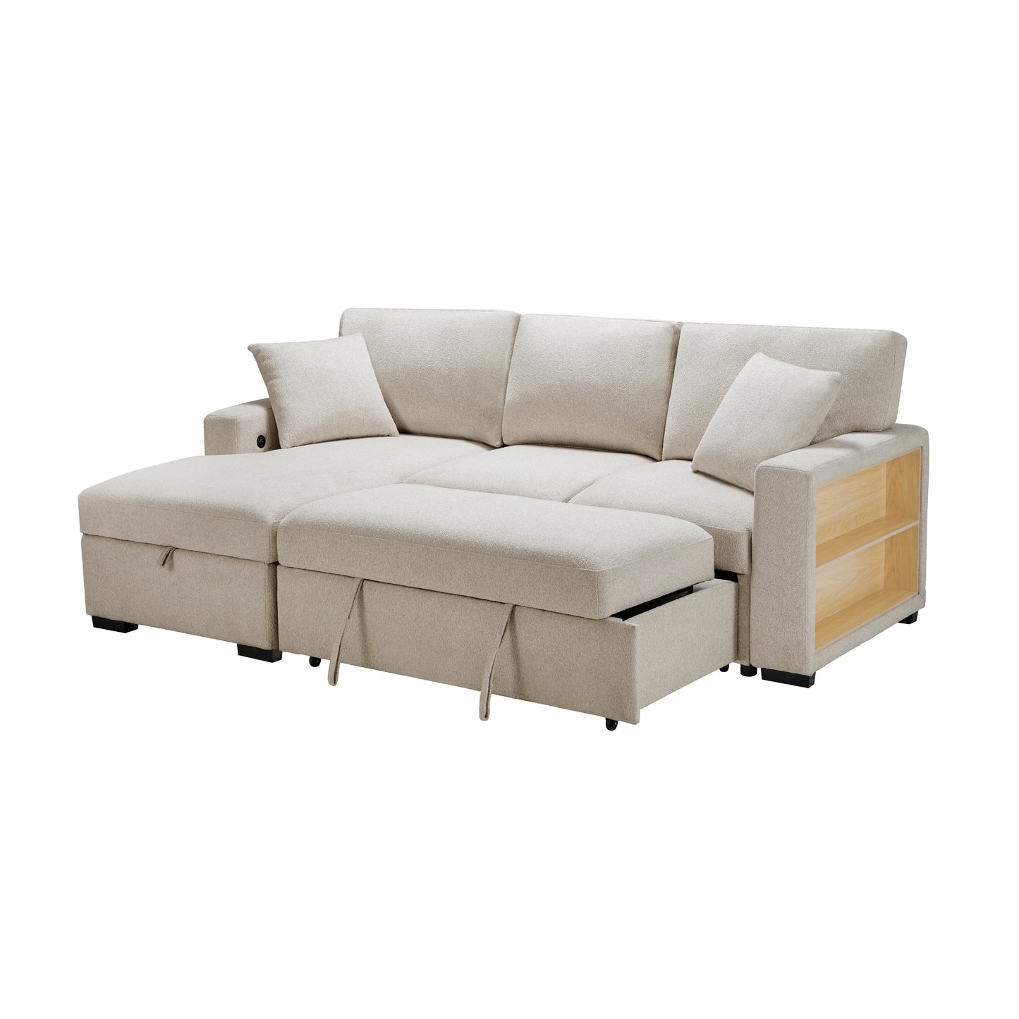 Pompano Sleeper Sectional LEFT OR RIGHT CHAISE BEIGE