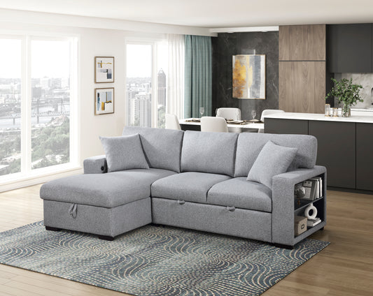 Pompano Sleeper Sectional LEFT OR RIGHT CHAISE GREY