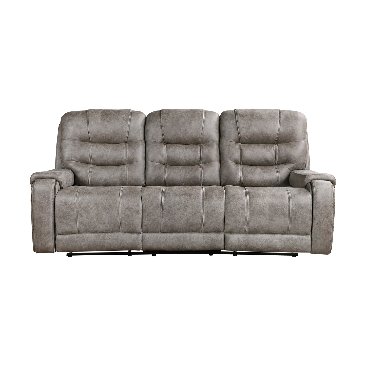 Oberon Reclining Sofa GREYISH BROWN MICROFIBER