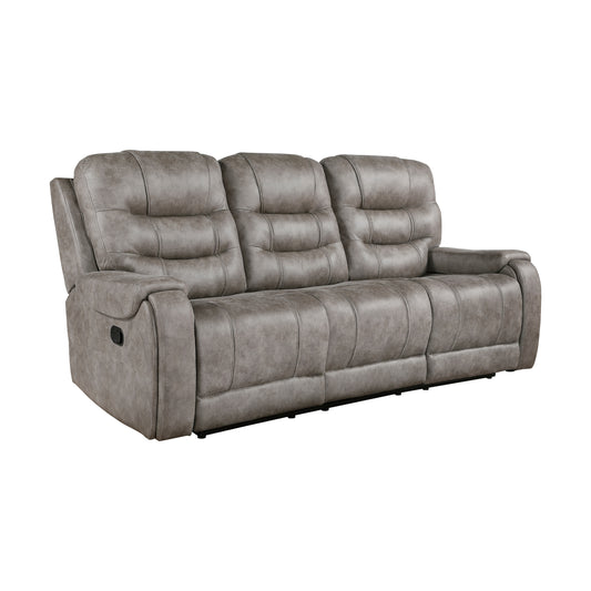 Oberon Reclining Sofa GREYISH BROWN MICROFIBER