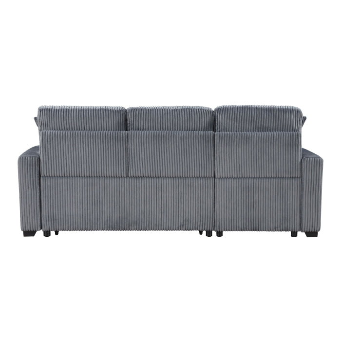 Rhett Sectional W/Sleeper & Storage REVERSIBLE CHAISE-DARK GREY