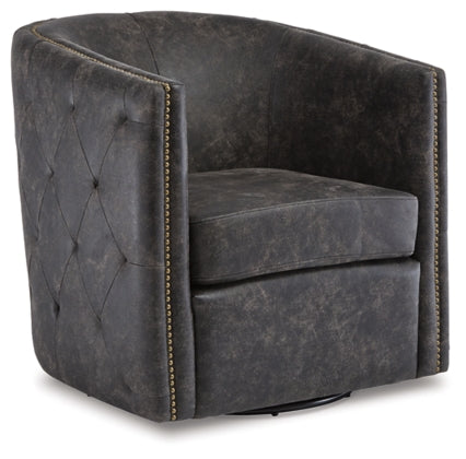 Brentlow Swivel Accent Chair DISTRESSED BLACK