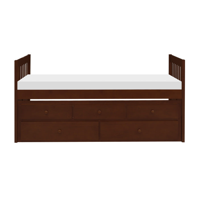 Rowe Twin/Twin Trundle Storage Platform Bed DARK CHERRY