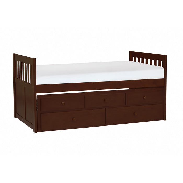 Rowe Twin/Twin Trundle Storage Platform Bed DARK CHERRY