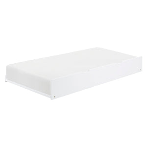 Galen Twin Bookcase Corner Platform Bed with Twin Trundle WHITE