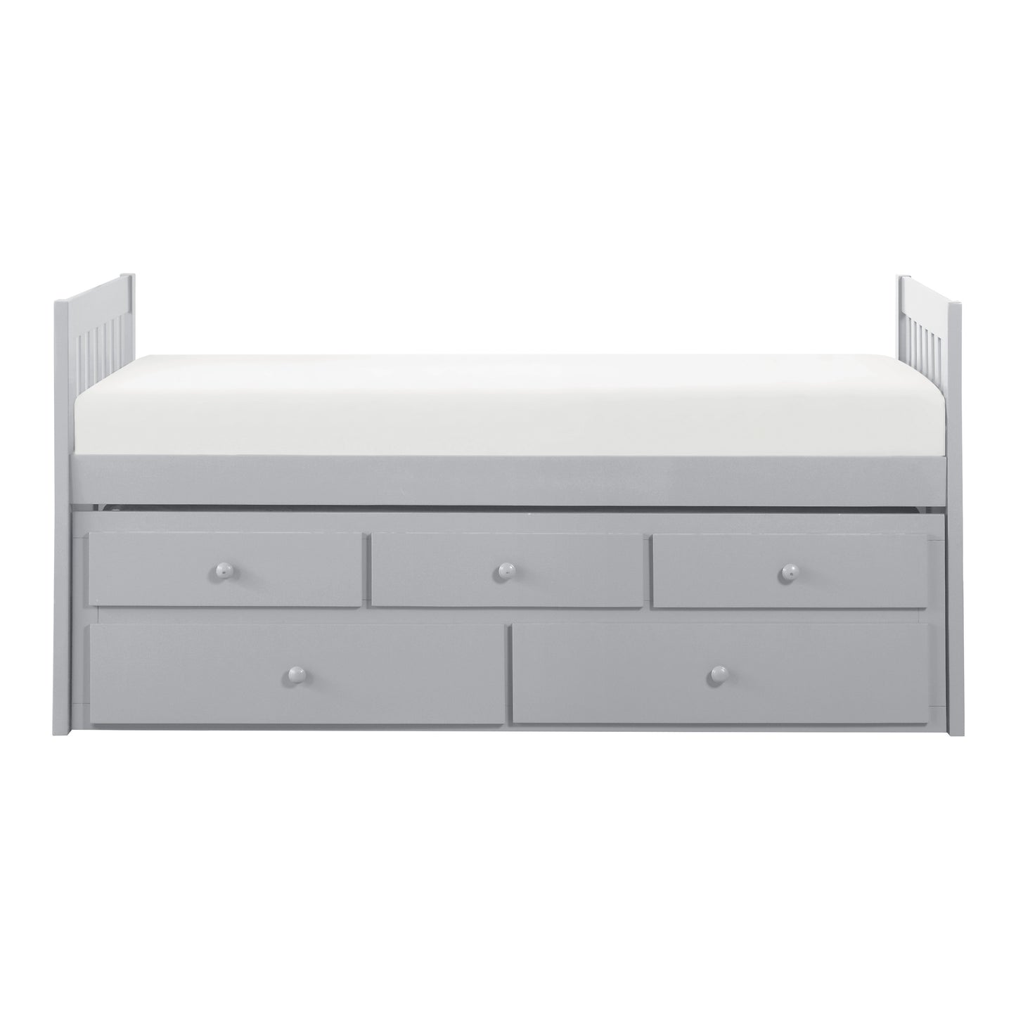 Orion Twin/Twin Trundle Storage Platform Bed GREY