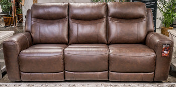 Gravier PWR REC 100% Leather Sofa with ADJ Headrest