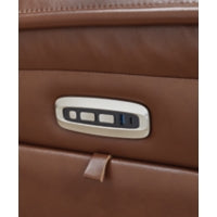 Healy Pier PWR REC Leather Sofa with ADJ Headrest CHOCOLATE