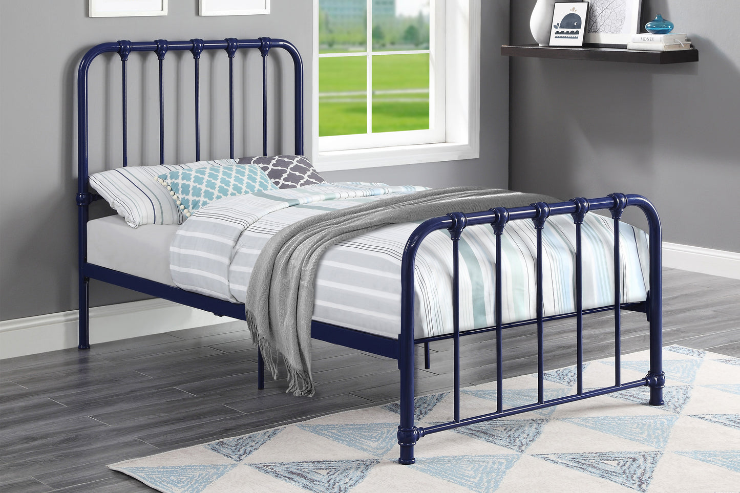 Bethany Twin Platform Bed BLUE
