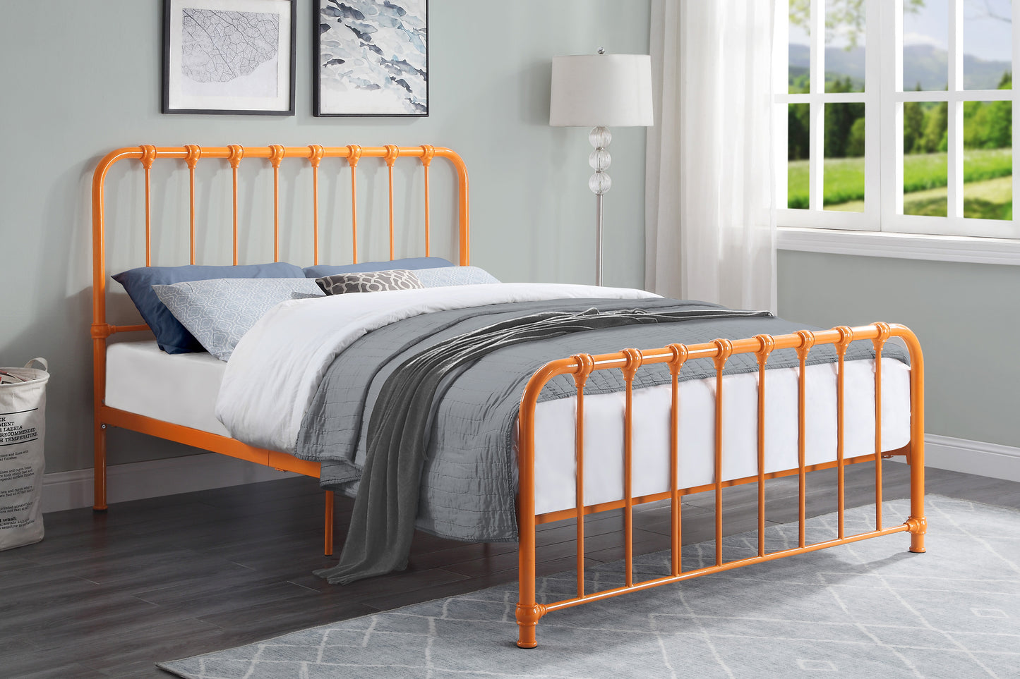 Bethany Queen Platform Bed ORANGE