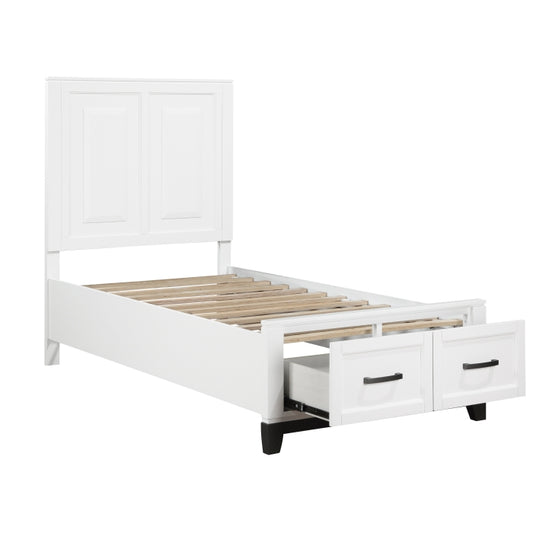 Garretson Twin Storage Platform Bed WHITE