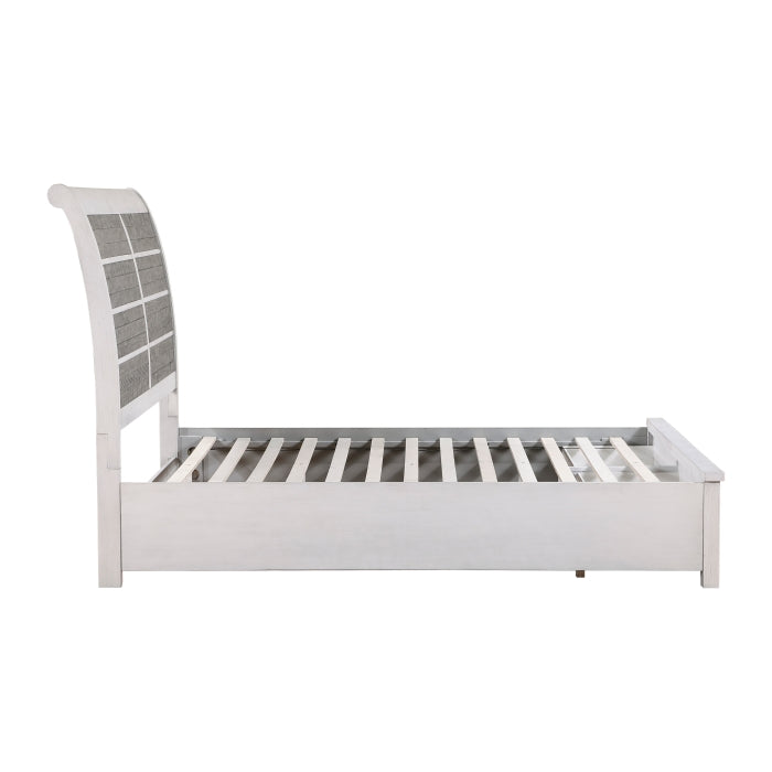 Ambrose Queen Storage Platform Bed ANITIQUE WHITE/GREY