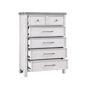 Ambrose 5 Drawer Chest ANTIQUE WHITE/ ANTIQUE GREY