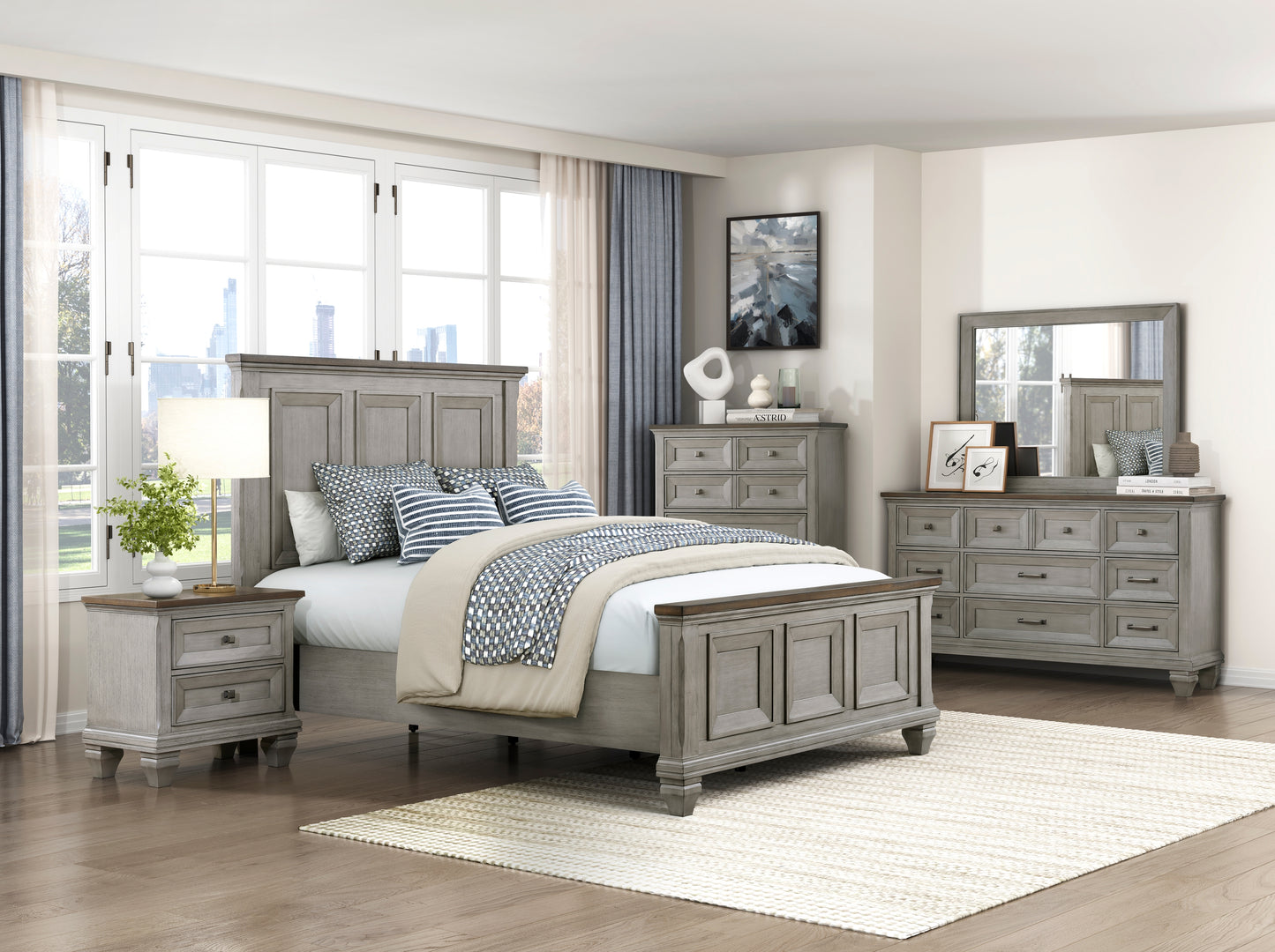 Renton Queen Bed ANTIQUE GREY