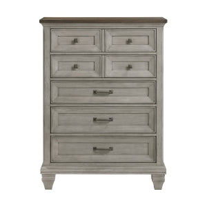 Renton 5 Drawer Chest BROWN/ANTIQUE GREY