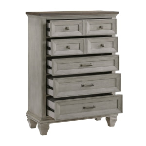 Renton 5 Drawer Chest BROWN/ANTIQUE GREY