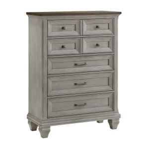 Renton 5 Drawer Chest BROWN/ANTIQUE GREY