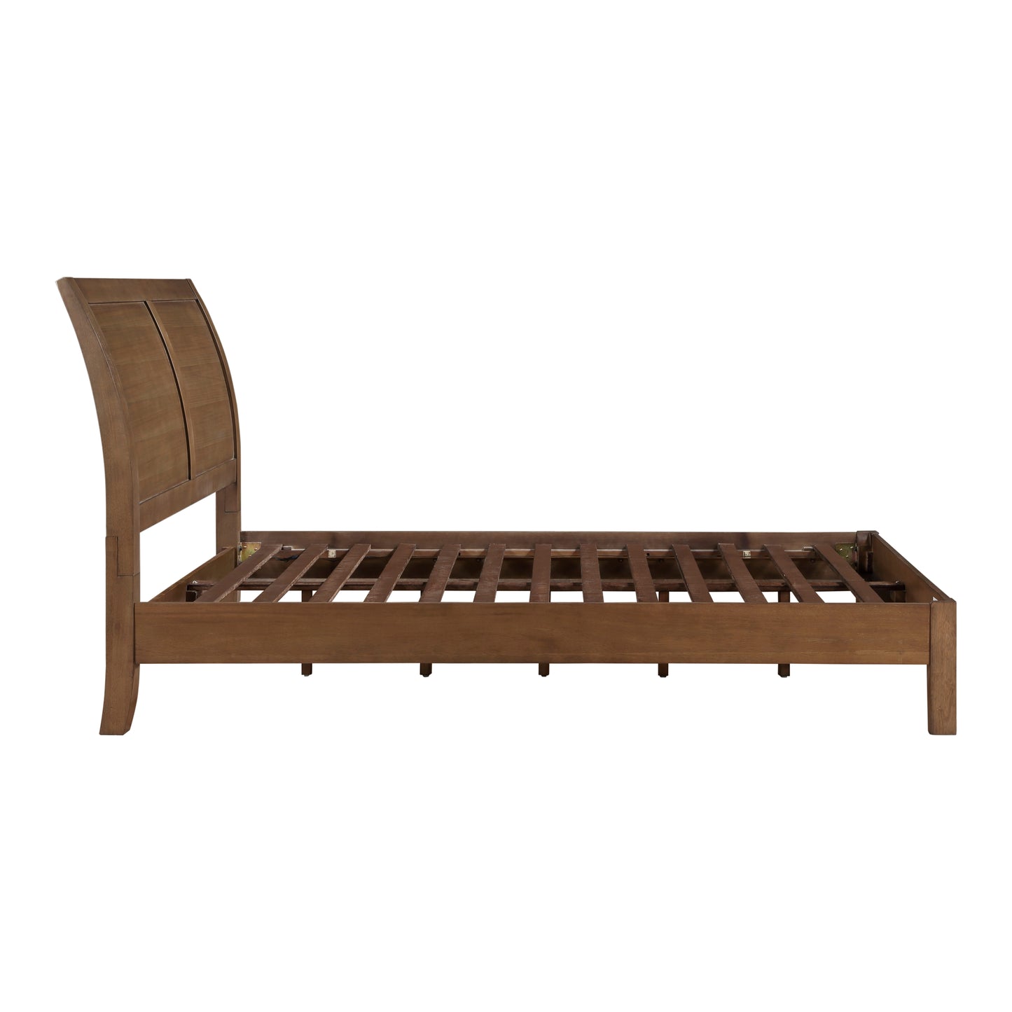 Evans Queen Platform Bed LITE BROWN
