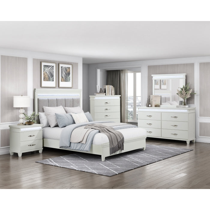 Kidman Queen Platform Bed W/LED WHITE