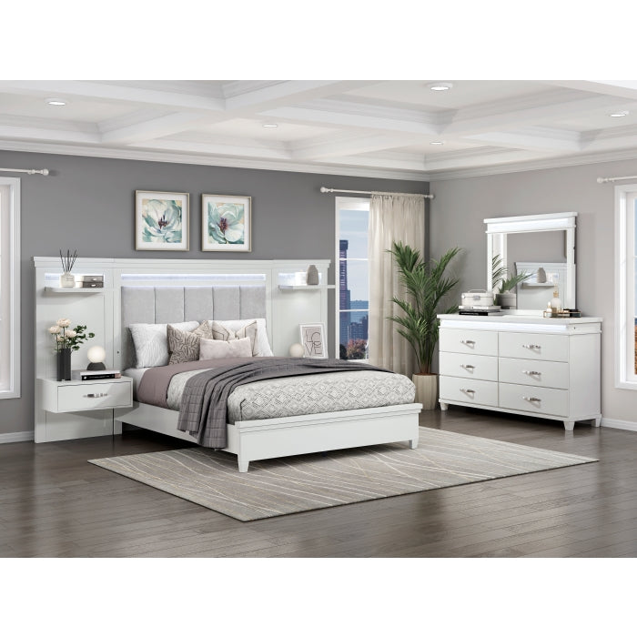 Kidman Queen Platform Bed W/LED WHITE
