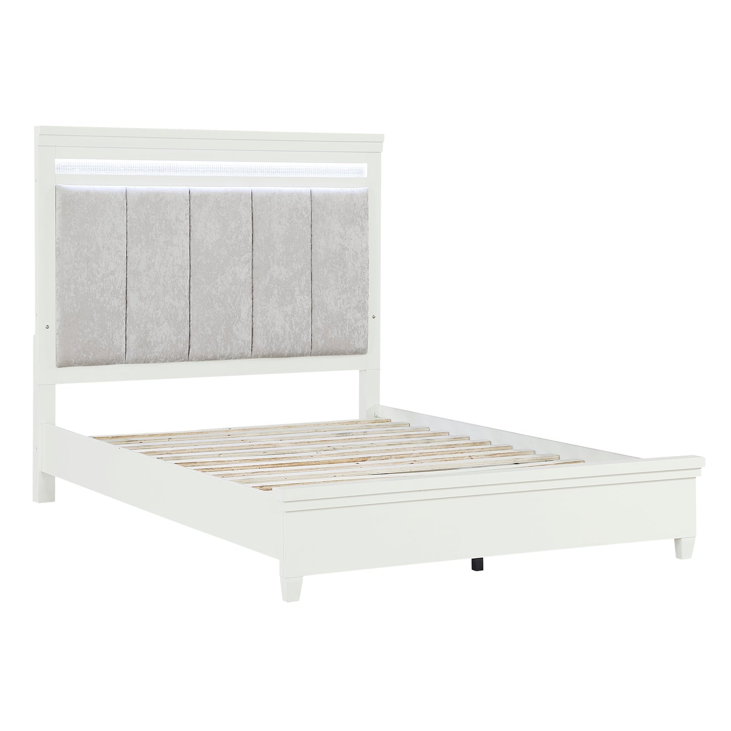 Kidman Queen Platform Bed W/LED WHITE