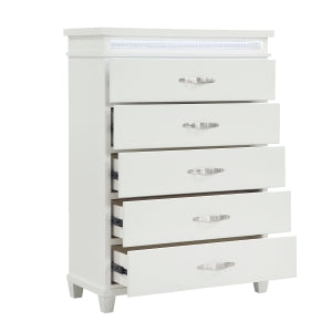 Kidman 5 Drawer Chest W/LED WHITE