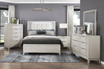 Florence Queen Bed W/LED ANTIQUE WHITE