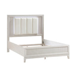 Florence Queen Bed W/LED ANTIQUE WHITE