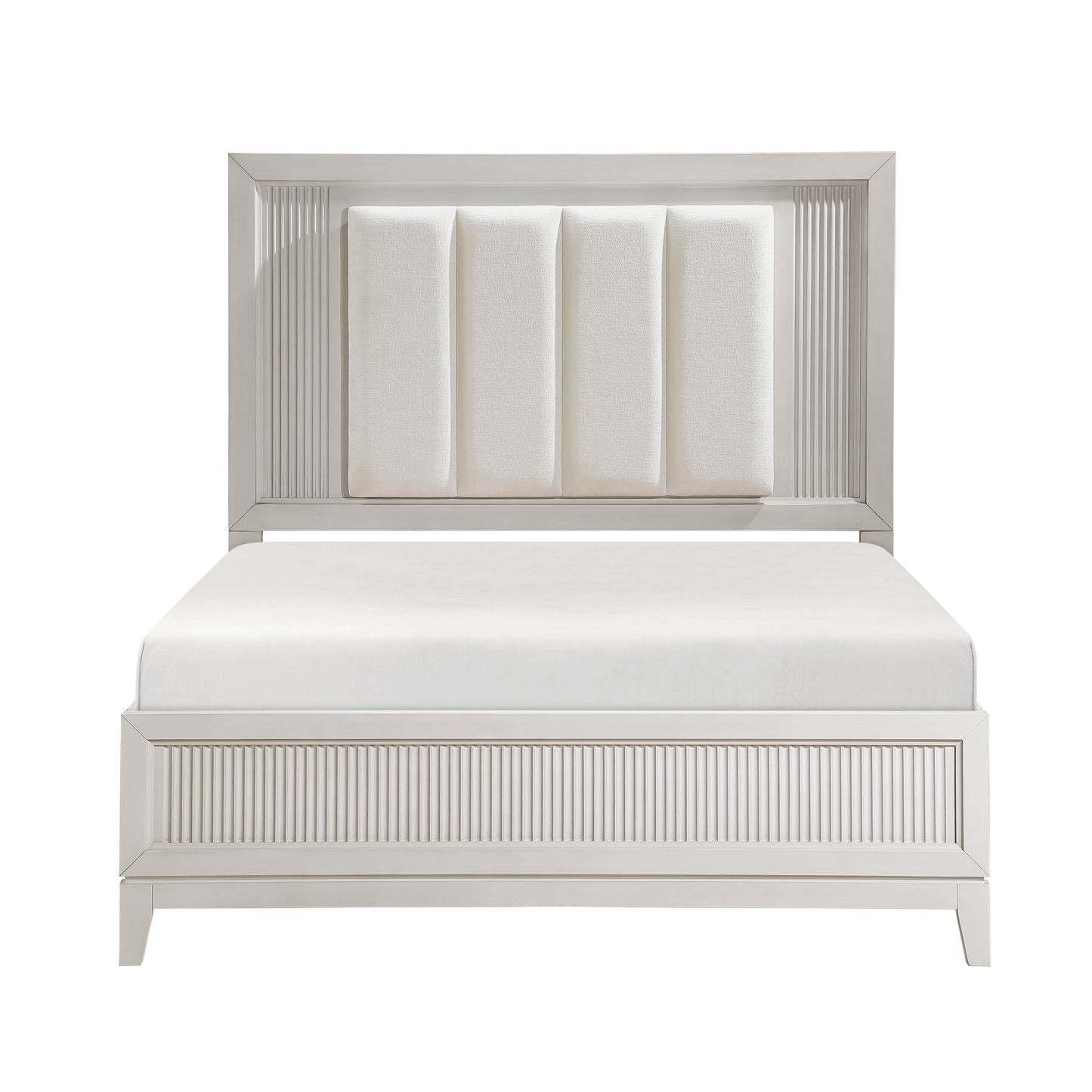 Florence Queen Bed W/LED ANTIQUE WHITE
