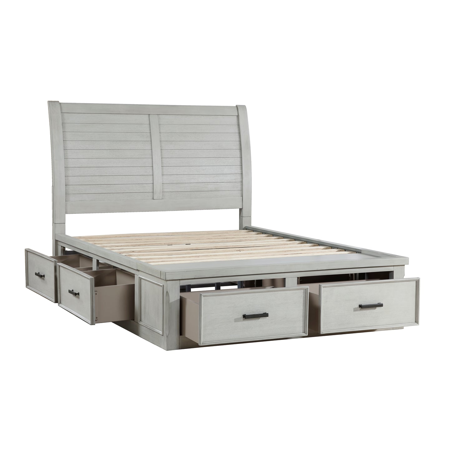 Willowbrook Queen Storage Platform Bed W/6 Drawers- LITE GREY