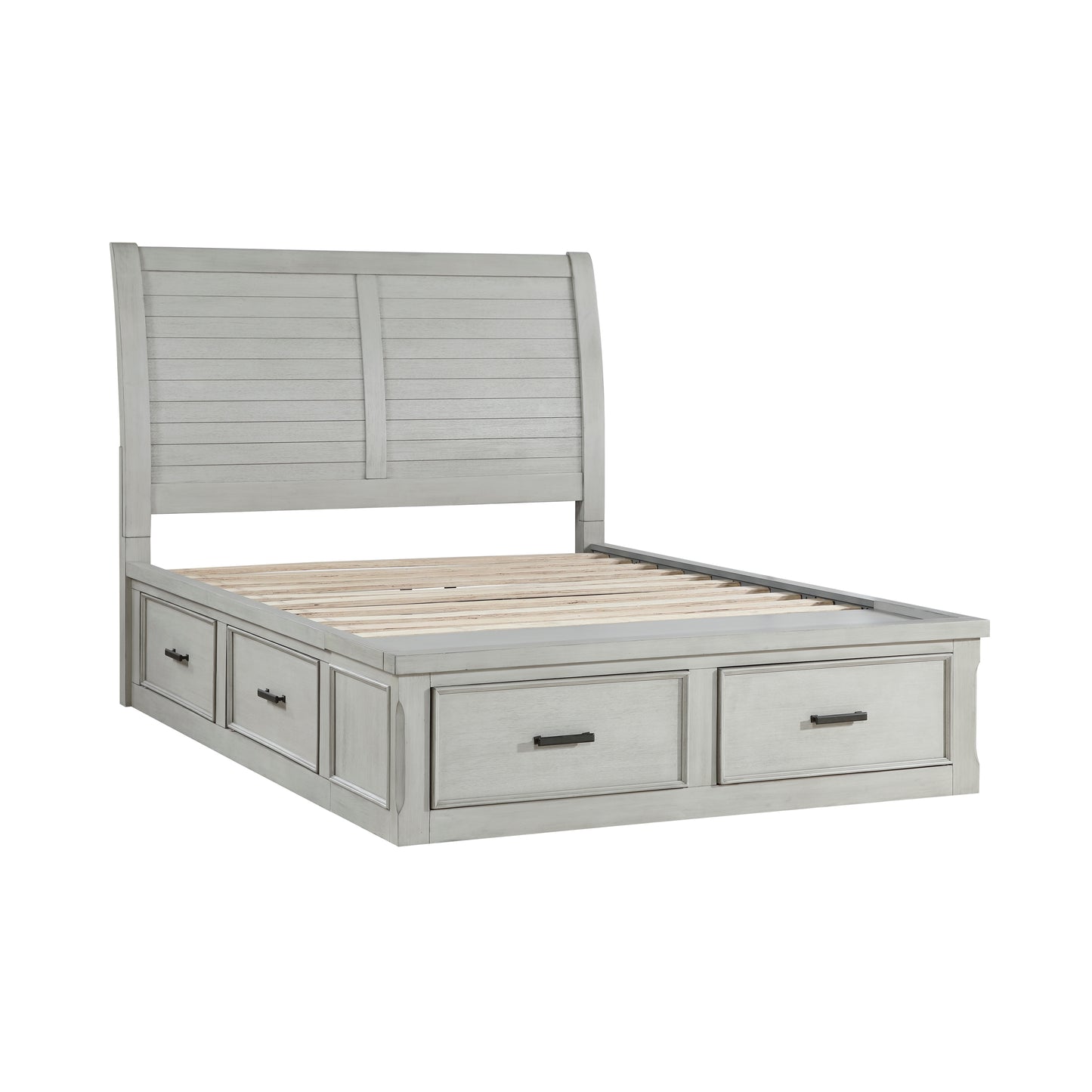 Willowbrook Queen Storage Platform Bed W/6 Drawers- LITE GREY