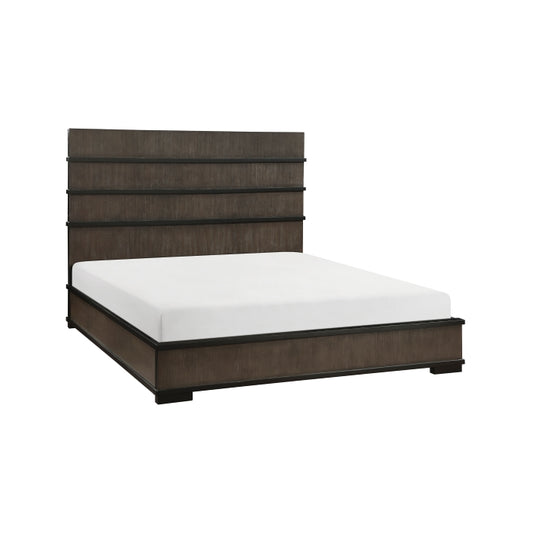 Acworth Queen Bed W/LED BROWNISH GREY