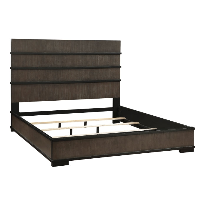 Acworth Queen Bed W/LED BROWNISH GREY