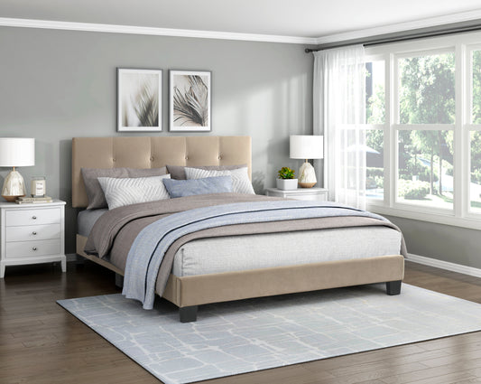 Newberry Queen Platform Bed LITE BROWN