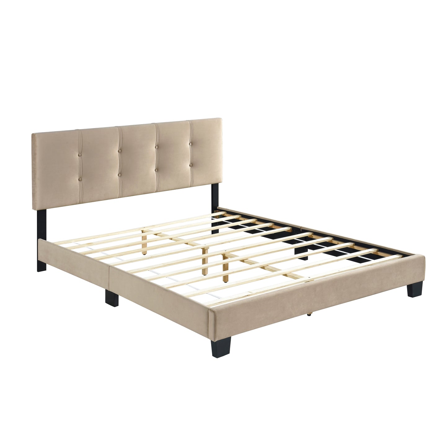 Newberry Queen Platform Bed LITE BROWN